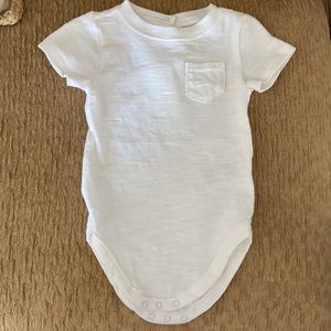 Janie and Jack White Pocket Onesie